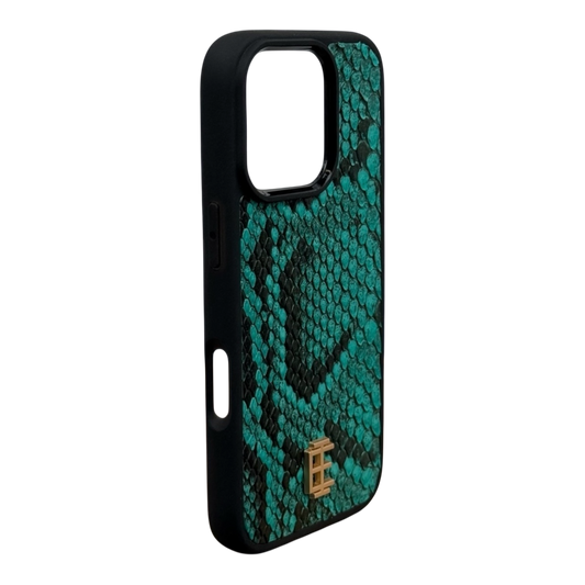 Husa iPhone din Piele de Piton Turquoise editie limitata V2