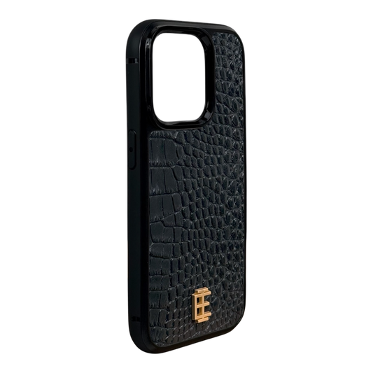 Husa iPhone din Piele de Crocodil Neagra editie limitata V1