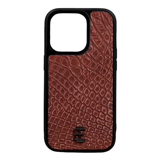 Husa iPhone din Piele de Crocodil Mocha Mousse editie limitata V1