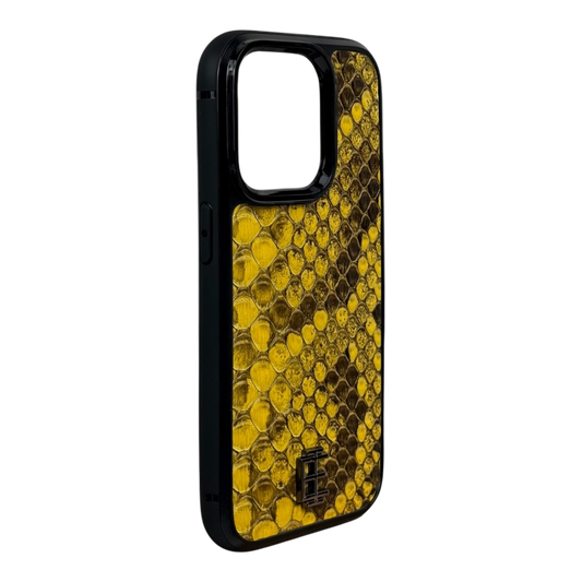 Husa iPhone din Piele de Piton Galben editie limitata V1