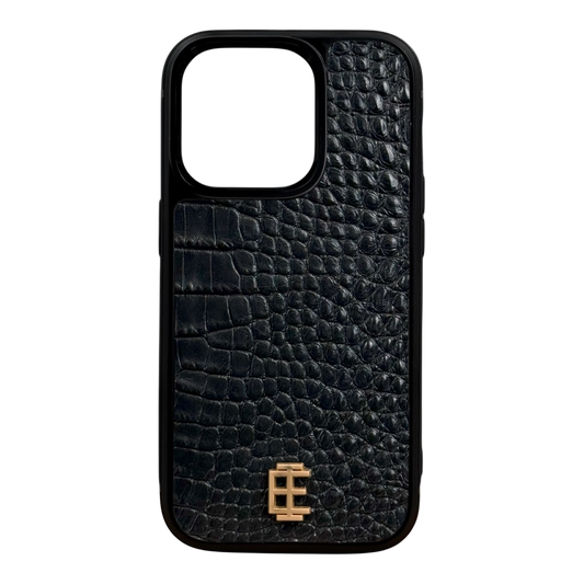 Husa iPhone din Piele de Crocodil Neagra editie limitata V1
