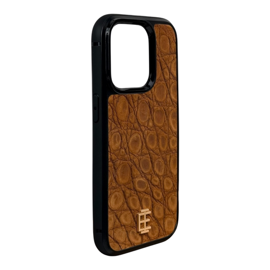 Husa iPhone din Piele de Crocodil Maro Inchis editie limitata V1