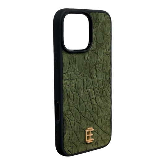 Husa iPhone din Piele de Crocodil Verde editie limitata V2