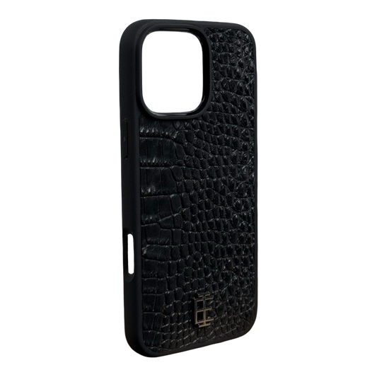 Husa iPhone din Piele de Crocodil Neagra editie limitata V2