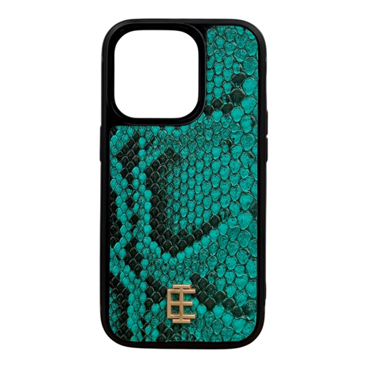 Husa iPhone din Piele de Piton Turquoise editie limitata V2