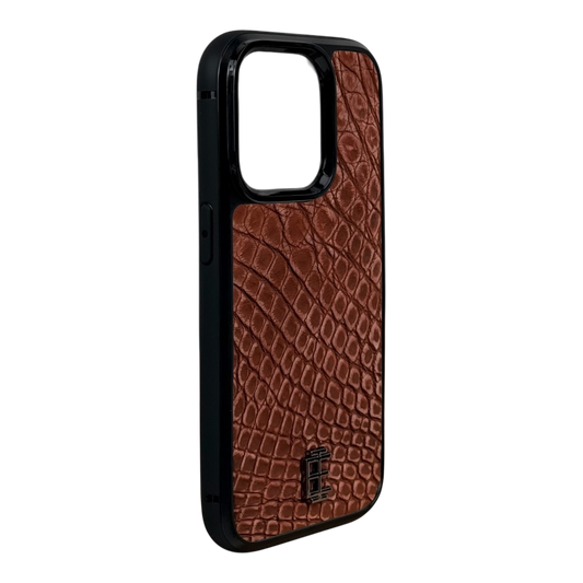Husa iPhone din Piele de Crocodil Mocha Mousse editie limitata V1