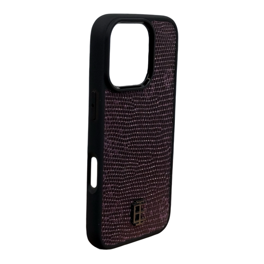 Husa iPhone din Piele de Varan Mov editie limitata V2