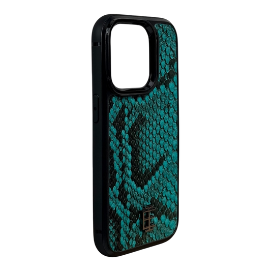 Husa iPhone din Piele de Piton Turquoise editie limitata V1