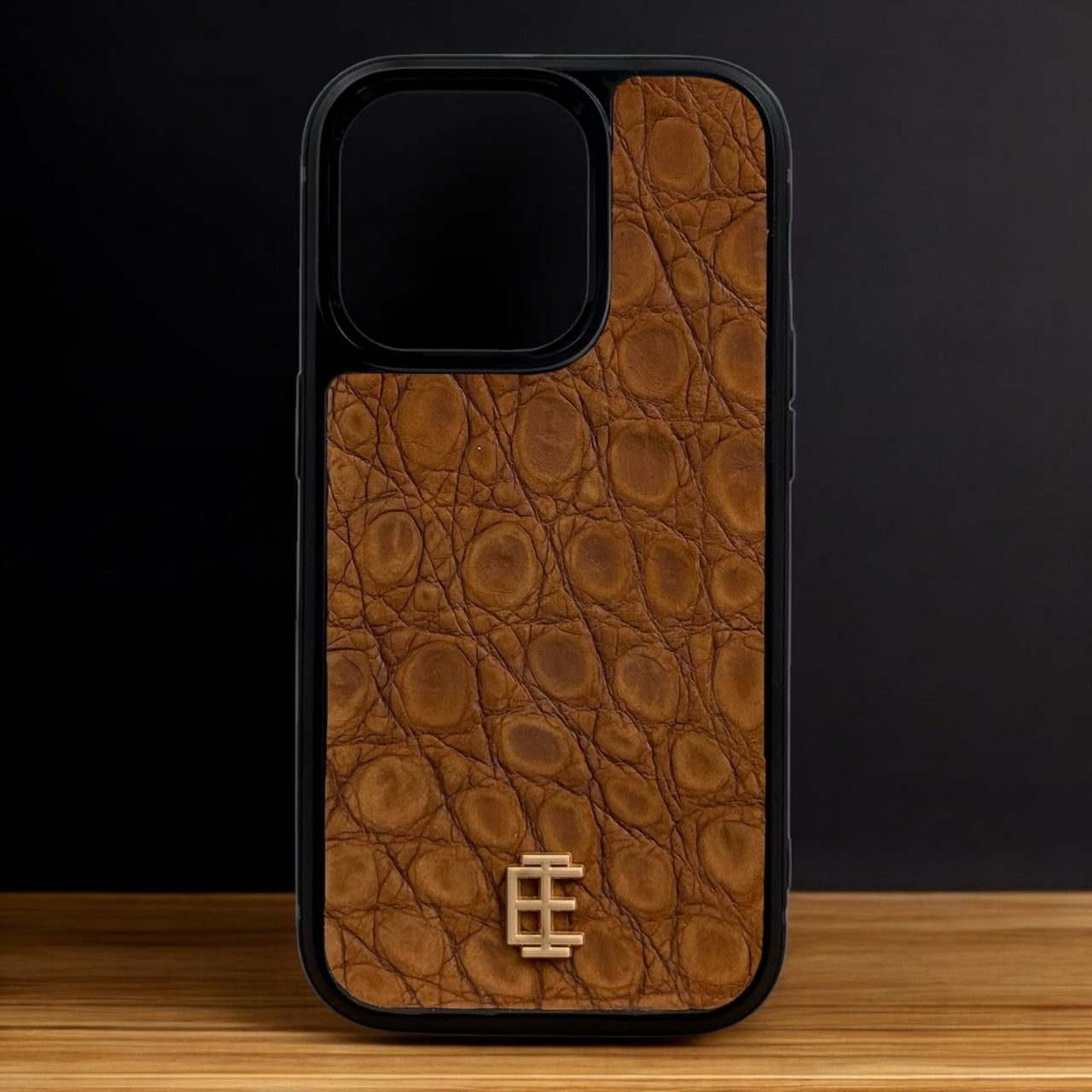 Husa iPhone din Piele de Crocodil Maro Inchis editie limitata