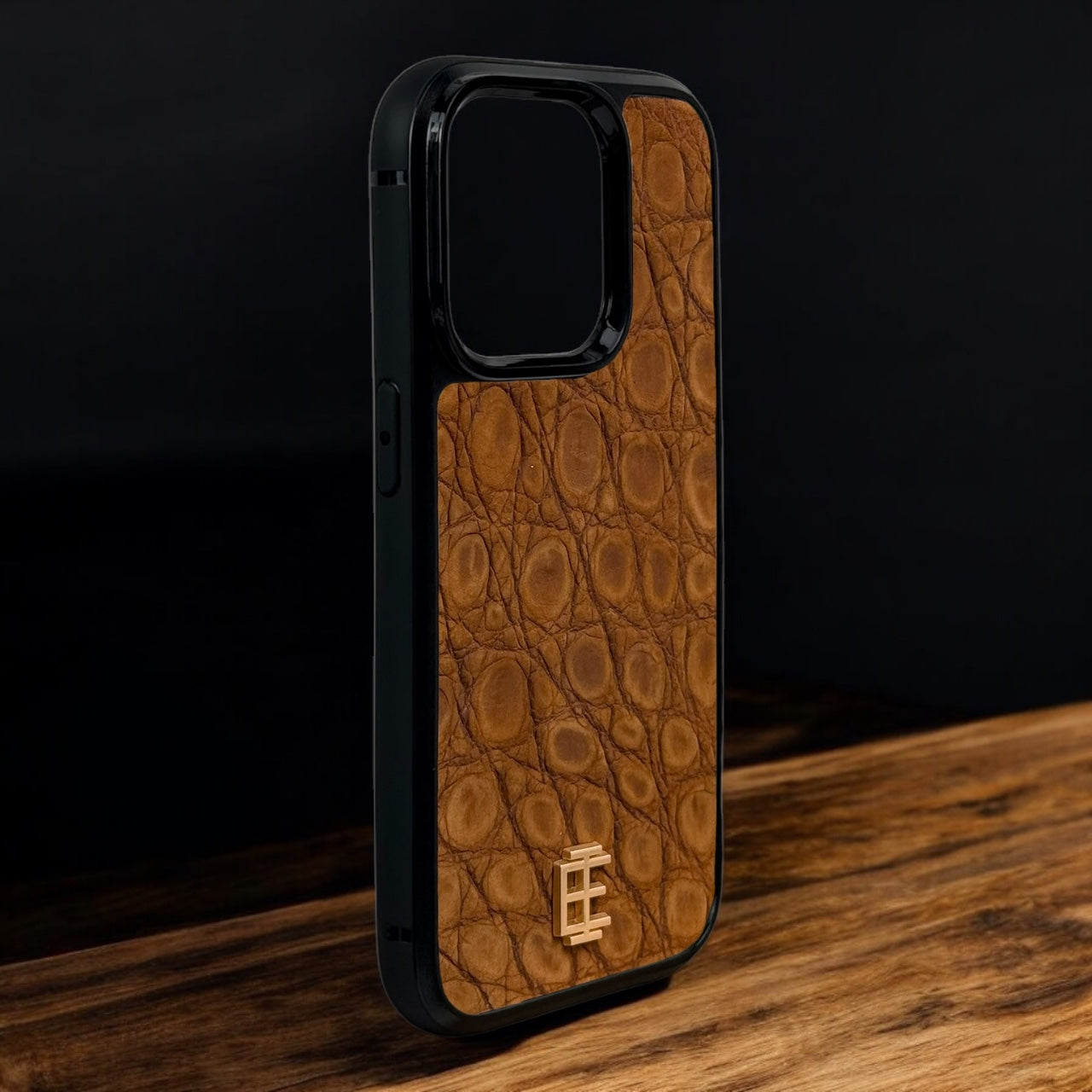 Husa iPhone din Piele de Crocodil Maro Inchis editie limitata