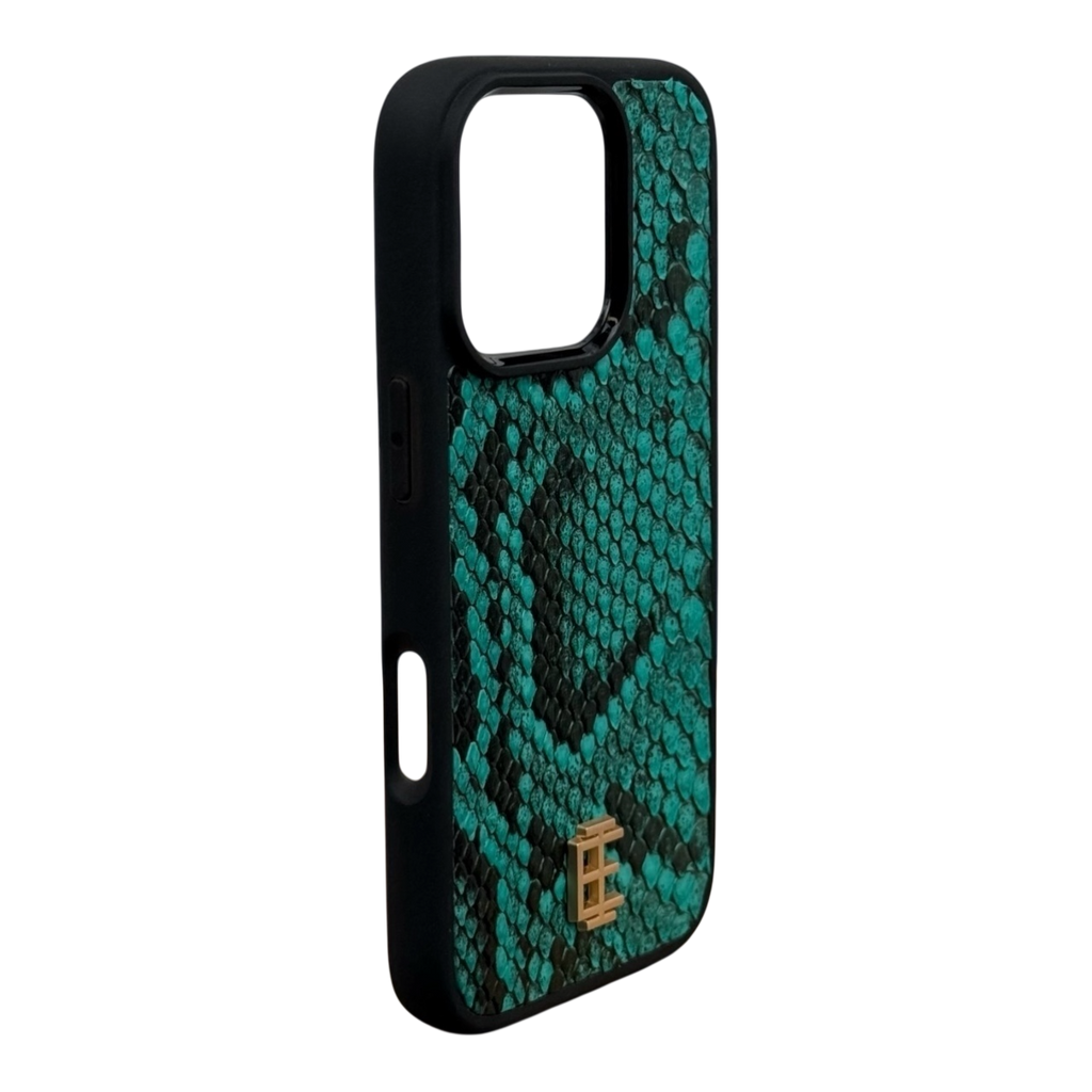 Husa iPhone din Piele de Piton Turquoise editie limitata V2 - iTool