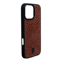Husa iPhone din Piele de Crocodil Mocha Mousse editie limitata V2