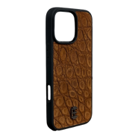 Husa iPhone din Piele de Crocodil Maro Inchis editie limitata V2