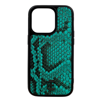 Husa iPhone din Piele de Piton Turquoise editie limitata V1