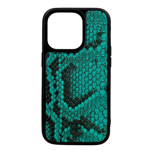 Husa iPhone din Piele de Piton Turquoise editie limitata V1