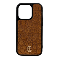 Husa iPhone din Piele de Crocodil Maro Inchis editie limitata V1