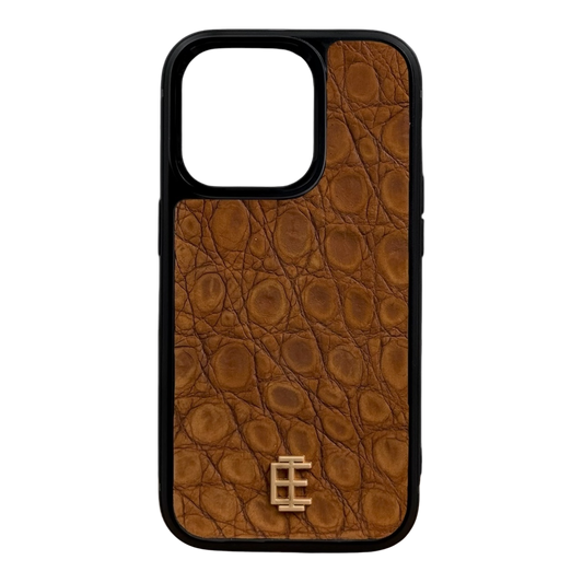 Husa iPhone din Piele de Crocodil Maro Inchis editie limitata V1