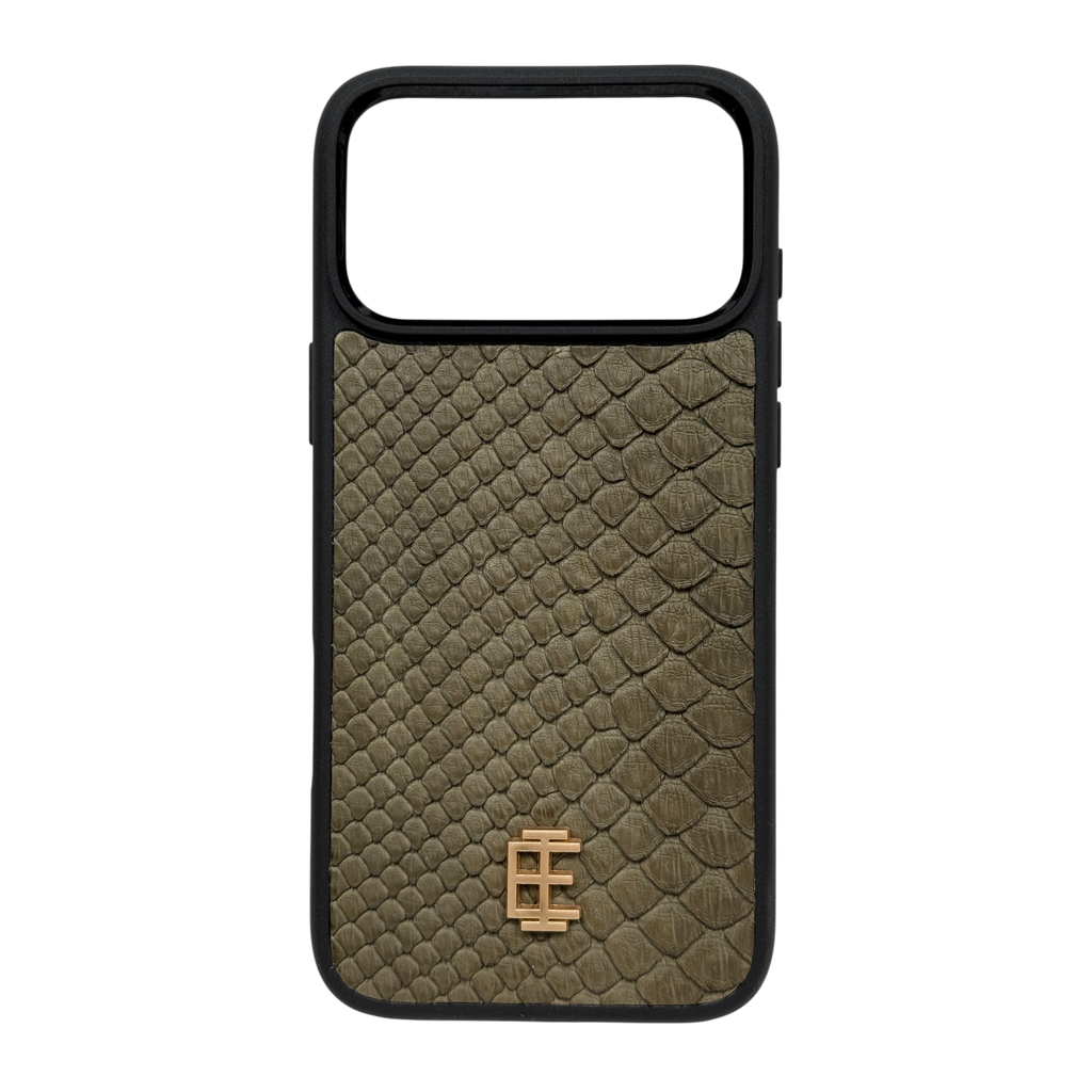 Husa iPhone din Piele de Piton Olive - iTool