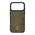 Husa iPhone din Piele de Piton Olive - iTool