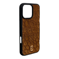 Husa iPhone din Piele de Crocodil Maro Inchis editie limitata V2
