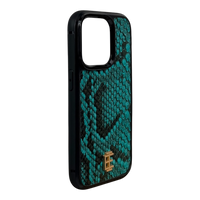Husa iPhone din Piele de Piton Turquoise editie limitata V1