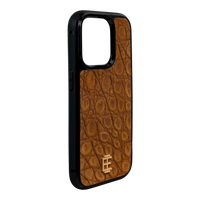 Husa iPhone din Piele de Crocodil Maro Inchis editie limitata V1