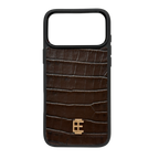 Husa iPhone din Piele de Vitel Texturat Aligator  Maro - iTool