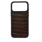 Husa iPhone din Piele de Vitel Texturat Aligator  Maro - iTool