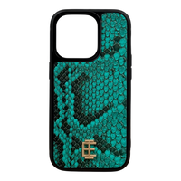 Husa iPhone din Piele de Piton Turquoise editie limitata V2