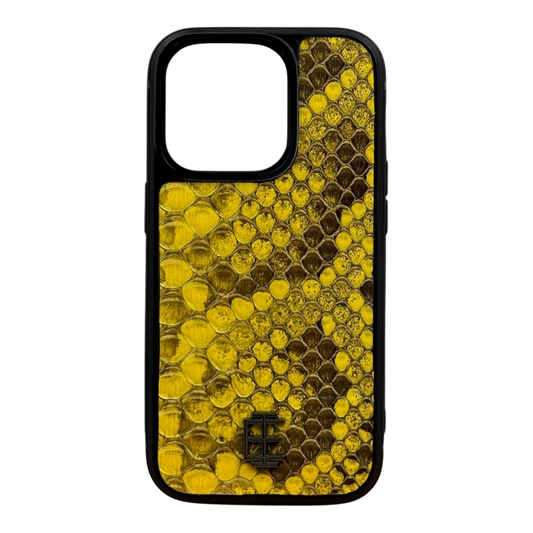 Husa iPhone din Piele de Piton Galben editie limitata V1