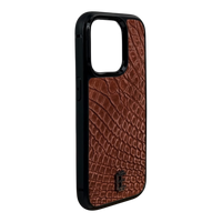 Husa iPhone din Piele de Crocodil Mocha Mousse editie limitata V1