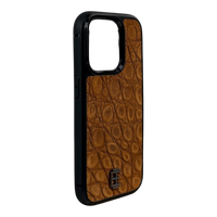 Husa iPhone din Piele de Crocodil Maro Inchis editie limitata V1