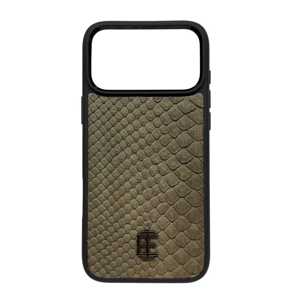 Husa iPhone din Piele de Piton Olive - iTool