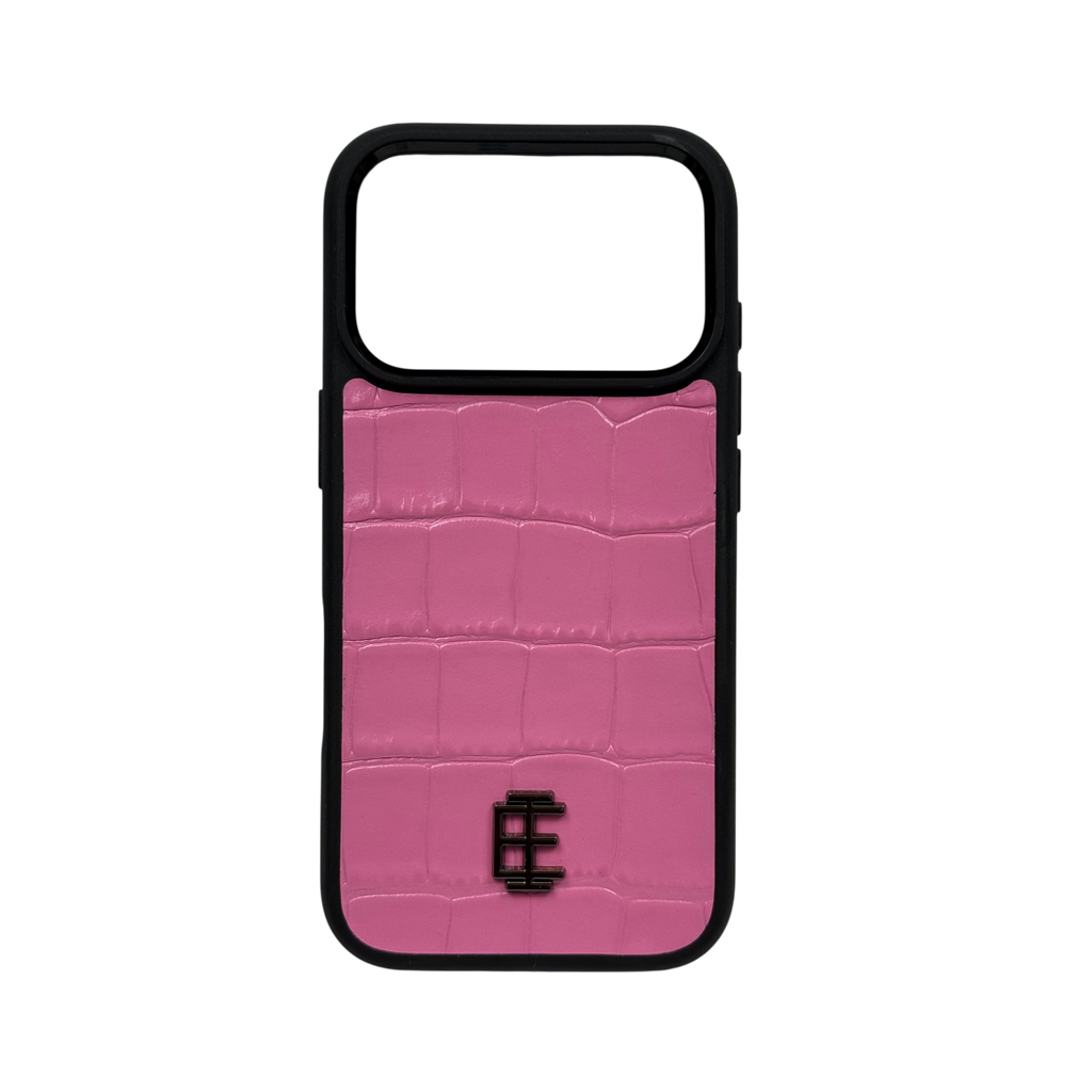 Husa iPhone din Piele de Vitel Textura Aligator Roz - iTool