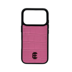 Husa iPhone din Piele de Vitel Textura Aligator Roz - iTool