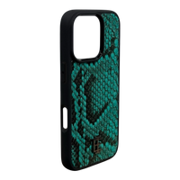 Husa iPhone din Piele de Piton Turquoise editie limitata V2