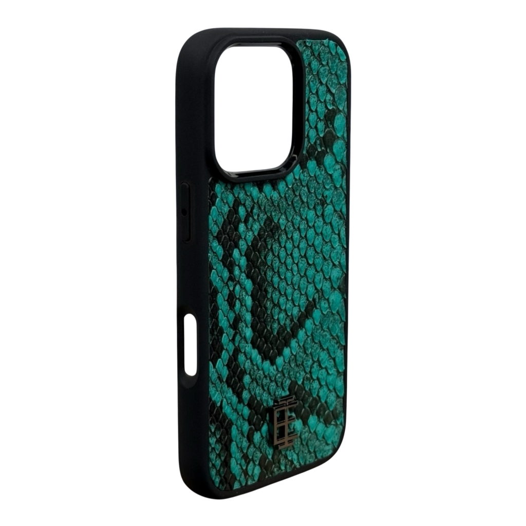 Husa iPhone din Piele de Piton Turquoise editie limitata V2 - iTool