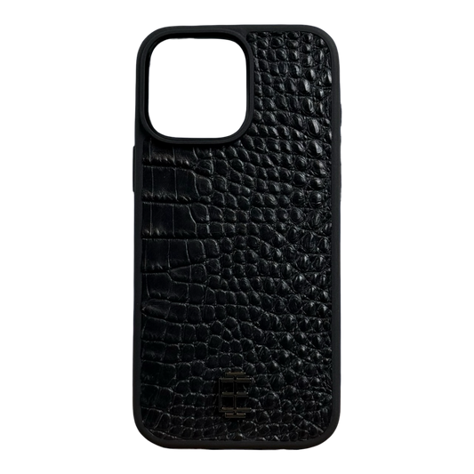Husa iPhone din Piele de Crocodil Neagra editie limitata V2
