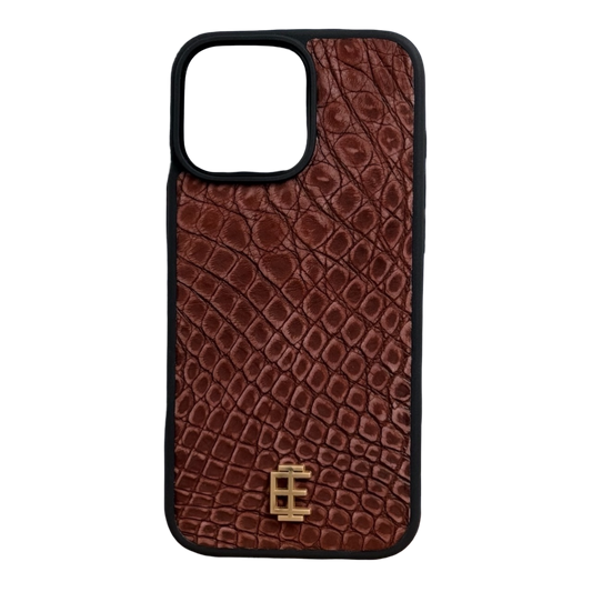 Husa iPhone din Piele de Crocodil Mocha Mousse editie limitata V2