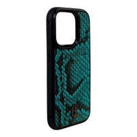 Husa iPhone din Piele de Piton Turquoise editie limitata V1