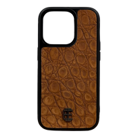 Husa iPhone din Piele de Crocodil Maro Inchis editie limitata V1