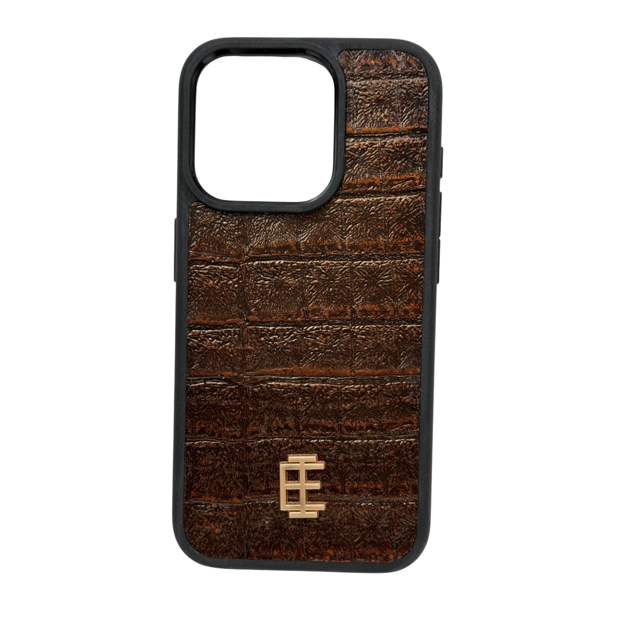 Husa iPhone din Piele de Vitel Textura Aligator Bronz Metalic - iTool
