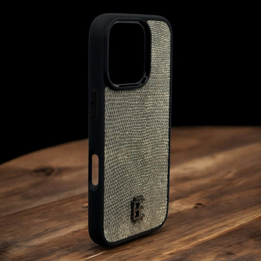 Husa iPhone din Piele de Varan Silver editie limitata
