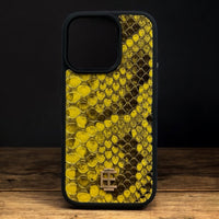 Husa iPhone din Piele de Piton Galben editie limitata - iTool