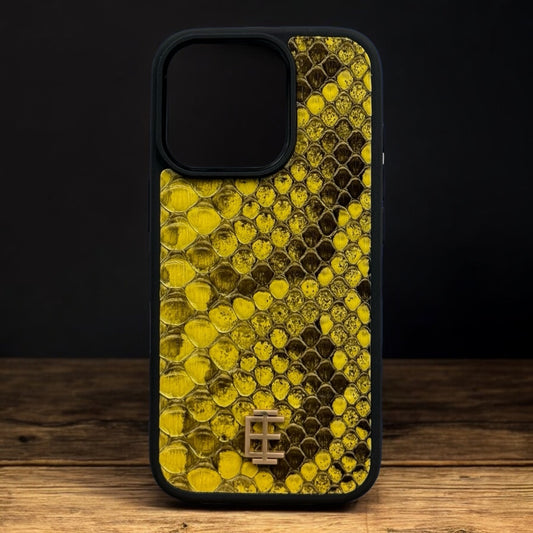 Husa iPhone din Piele de Piton Galben editie limitata - iTool