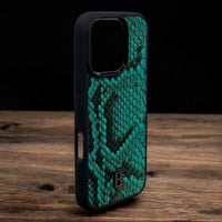 Husa iPhone din Piele de Piton Turquoise editie limitata - iTool