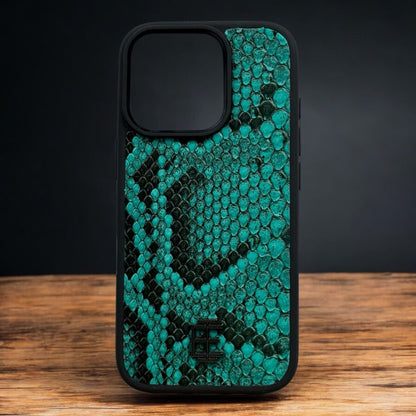 Husa iPhone din Piele de Piton Turquoise editie limitata - iTool