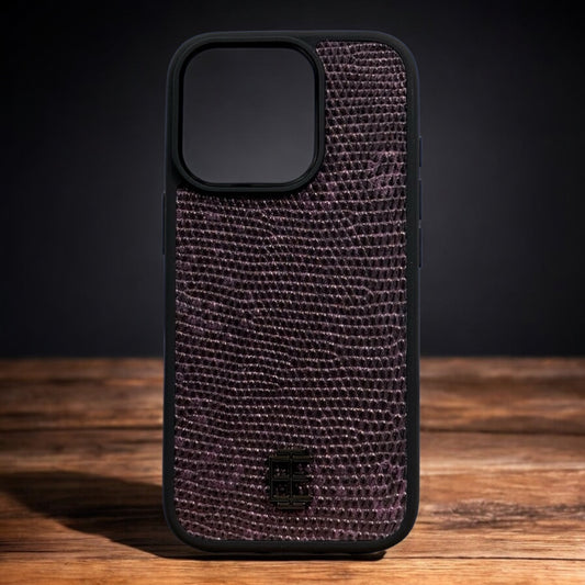 Husa iPhone din Piele de Varan Mov editie limitata