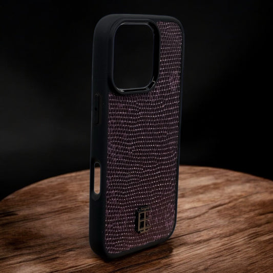 Husa iPhone din Piele de Varan Mov editie limitata