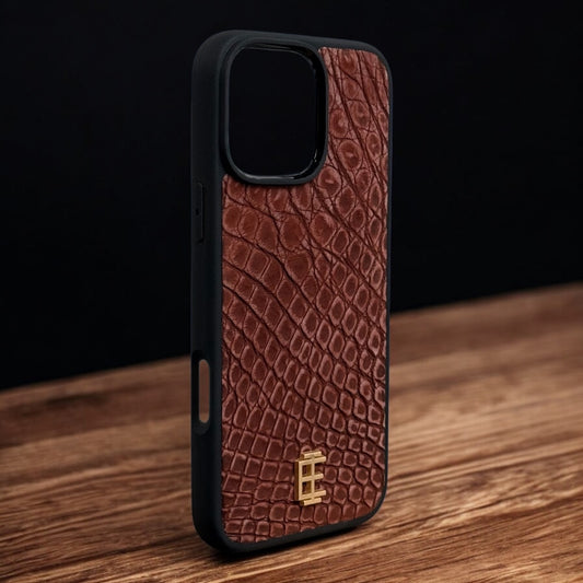 Husa iPhone din Piele de Crocodil Mocha Mousse editie limitata - iTool